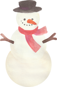 Watercolor Christmas Toy Snowman